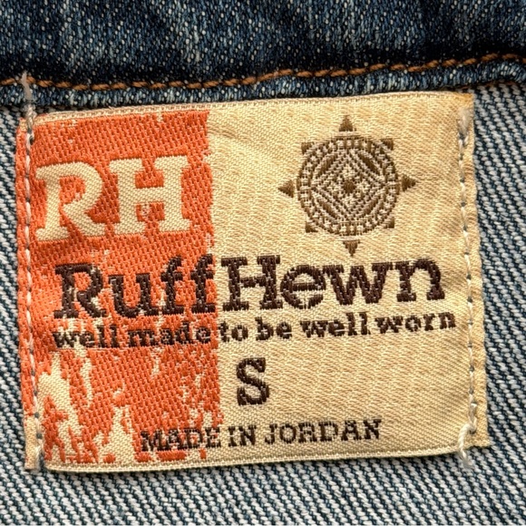 Ruff Hewn Blue Denim Vest with White Floral Accents - Picture 10 of 10